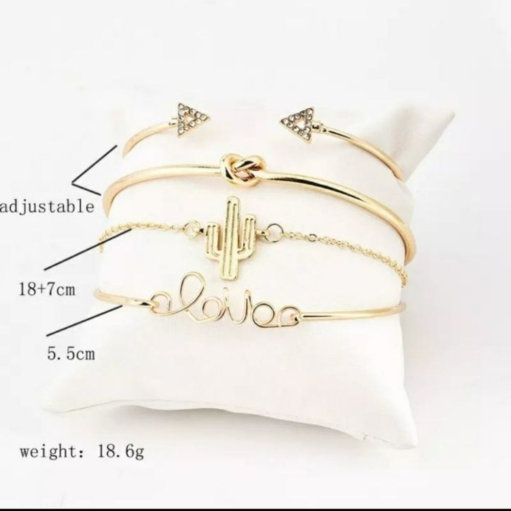 Trendy Geometric Bangle Set - Picture 2 of 6